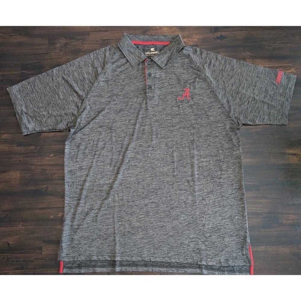 Colosseum Alabama Crimson Tide Men's XL Polo Shirt Gray Heather Space Dye NCAA